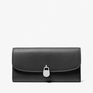Michael Kors Black Leather Wallet with Silver Accent